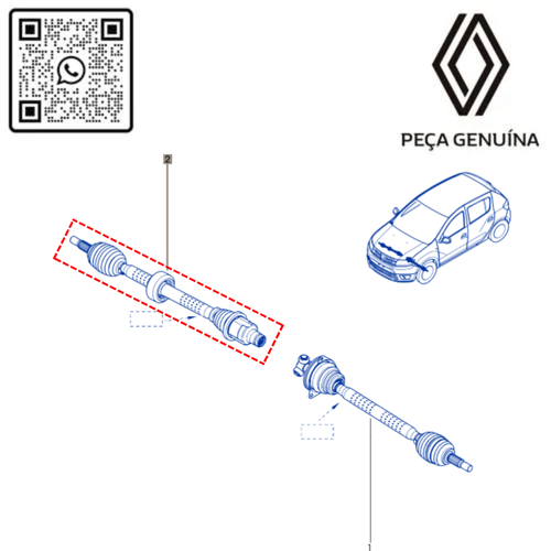 RN 09330R 391009330R Semi Eixo Direito SAN IILOG II B4D 1.0 12V 3
